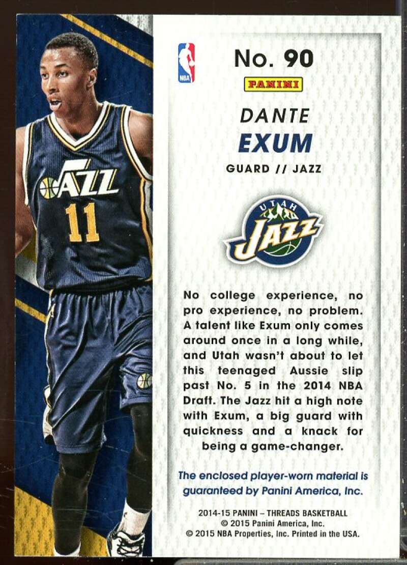 Dante Exum Rookie Card 2014-15 Panini Threads Rookie Threads #90  Image 2