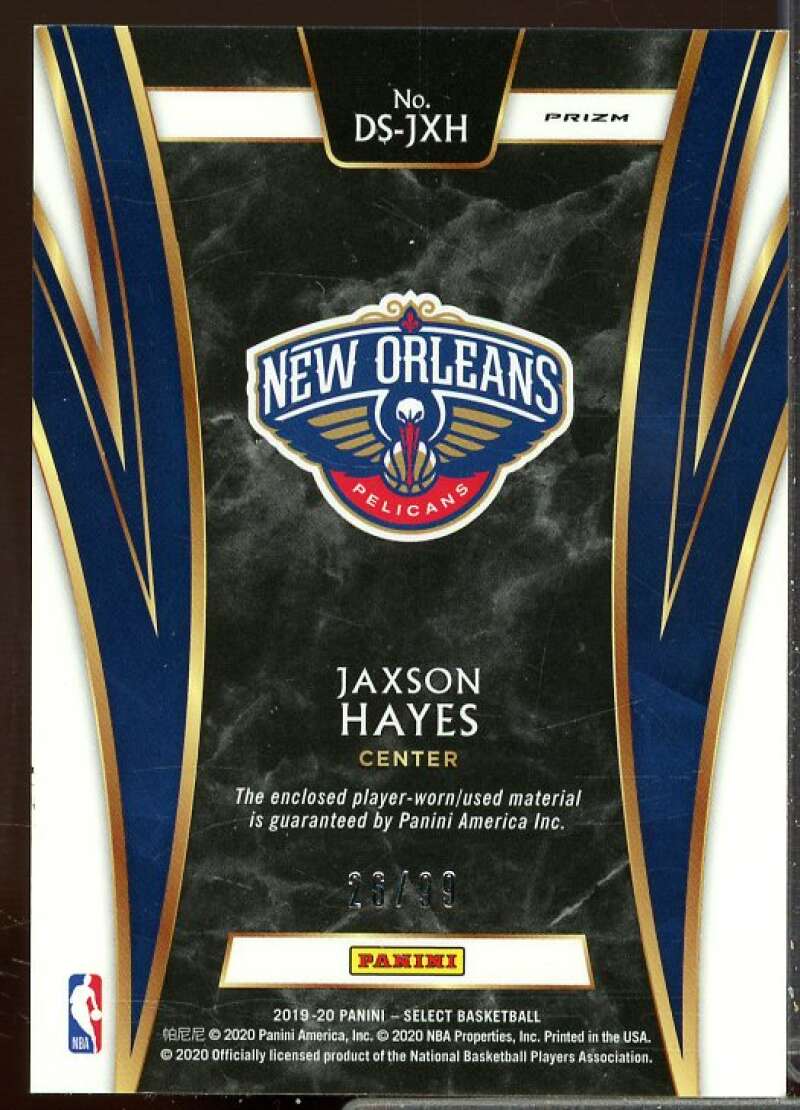 Jaxson Hayes 2019-20 Select Draft Selection Rookie Memorabilia Prizms Purple #2  Image 2