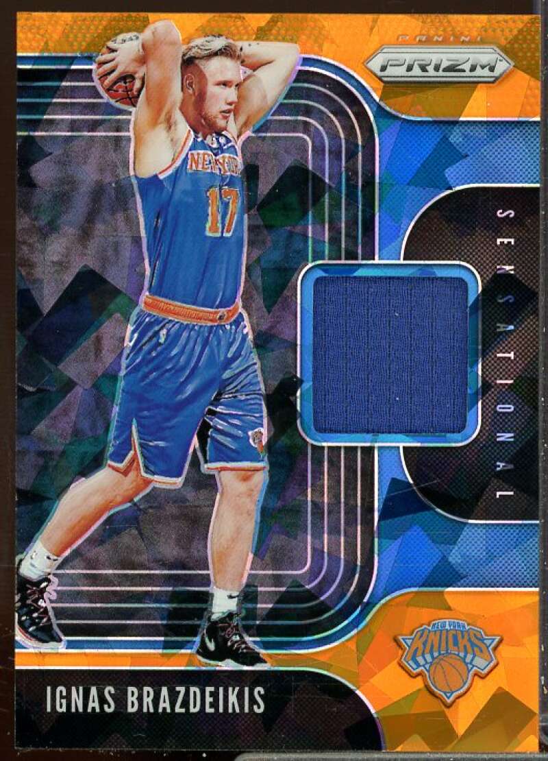 Ignas Brazdeikis 2019-20 Panini Prizm Rookie Sensational Swatche Orange Ice #37  Image 1