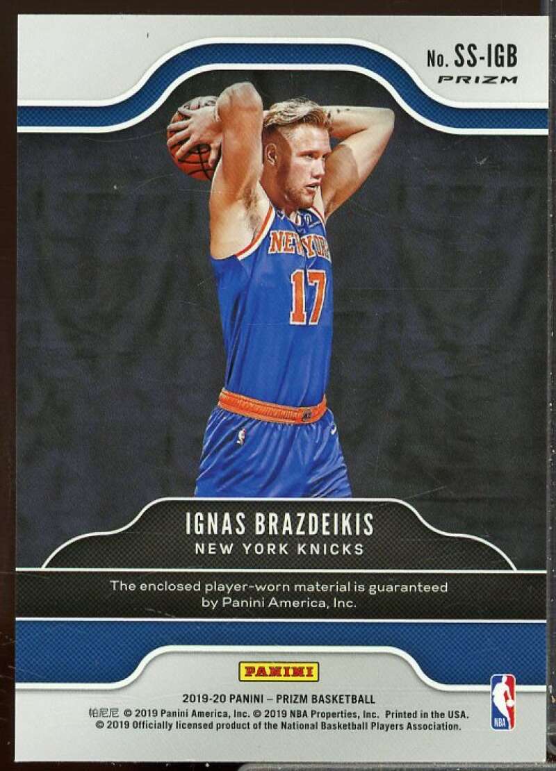 Ignas Brazdeikis 2019-20 Panini Prizm Rookie Sensational Swatche Orange Ice #37  Image 2