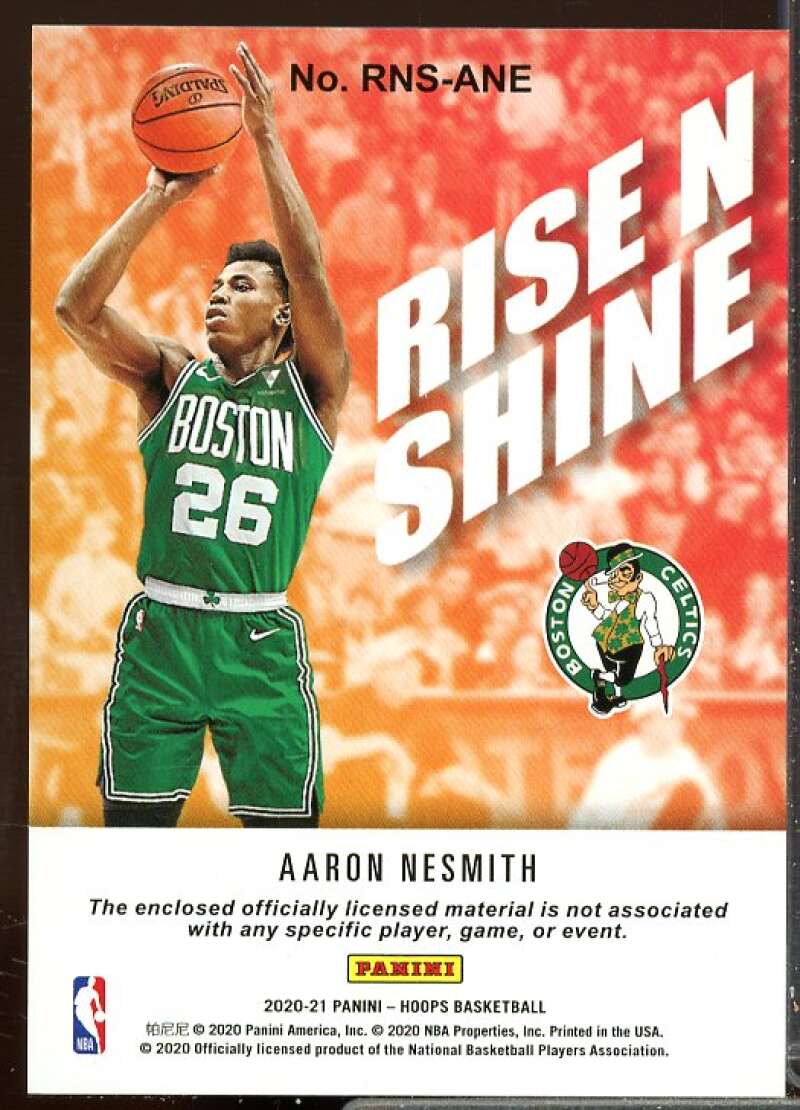 Aaron Nesmith Rookie Card 2020-21 Hoops Rise N Shine Rookie Memorabilia #31  Image 2