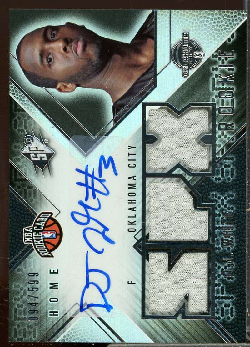 D.J. White JSY AU Rookie Card 2008-09 SPx Rookie #145  Image 1