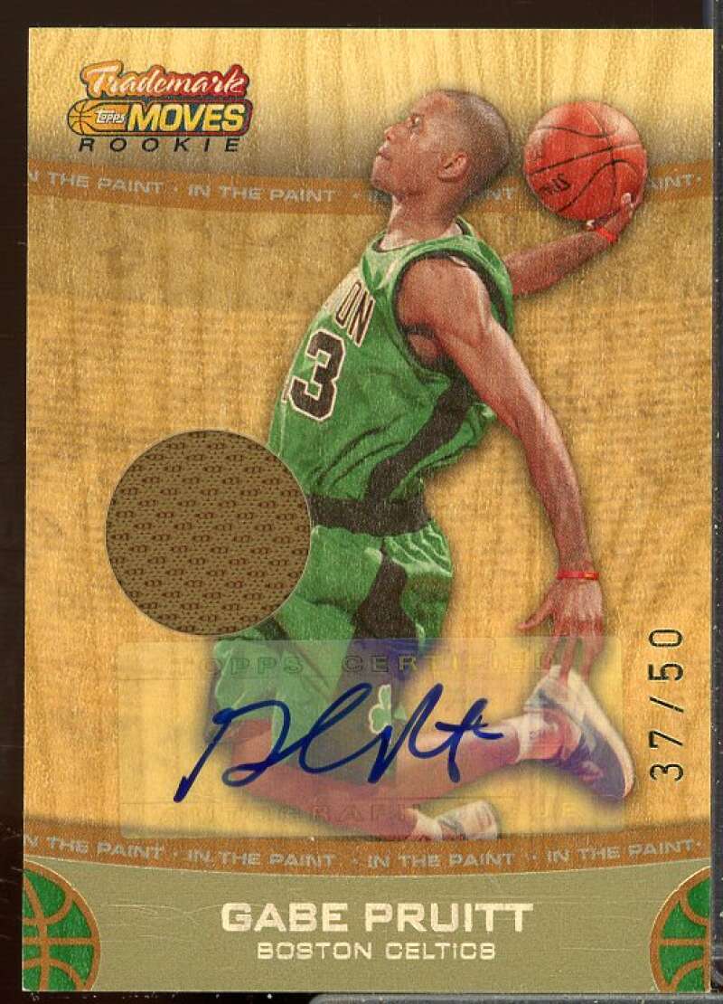 Gabe Pruitt Rookie 2007-08 Topps Trademark Moves Rookie Relic Ink Orange #65  Image 1