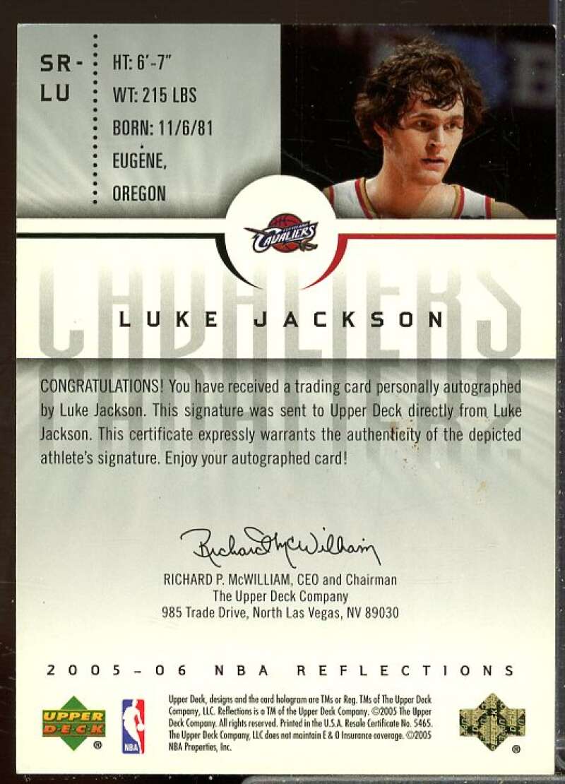 Luke Jackson Card 2005-06 Reflections Signatures #LU  Image 2