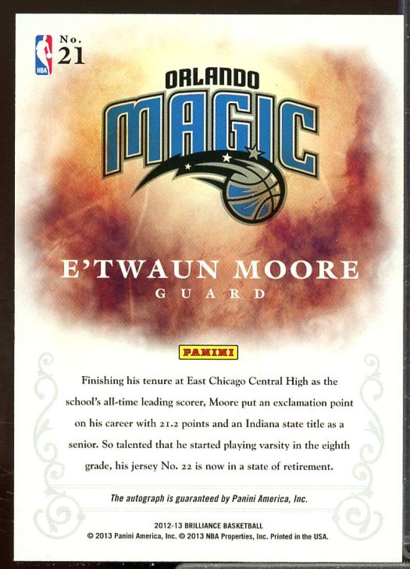 E'Twaun Moore 2012-13 Panini Brilliance Brilliant Beginnings Autographs #21  Image 2