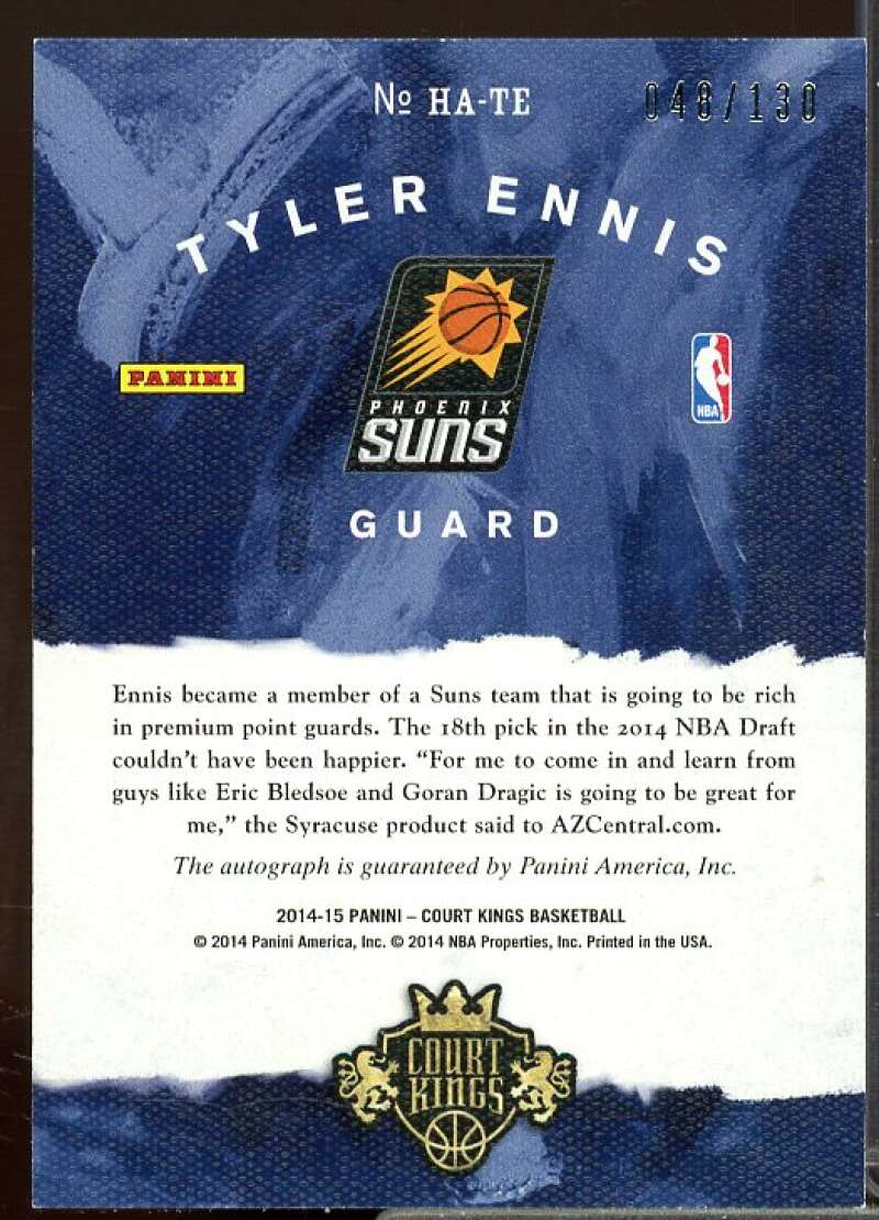 Tyler Ennis Rookie 2014-15 Court Kings Heir Apparent Rookie Autographs #HATE  Image 2
