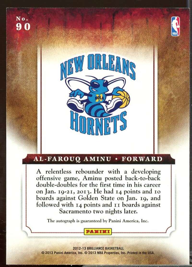 Al-Farouq Aminu/199 Card 2012-13 Panini Brilliance Marks of Brilliance #90  Image 2
