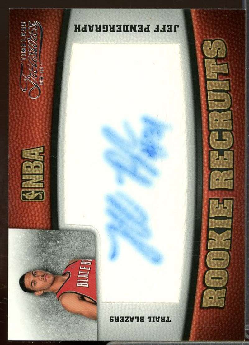 Jeff Pendergraph AU Rookie Card 2009-10 Timeless Treasures Rookie #128  Image 1
