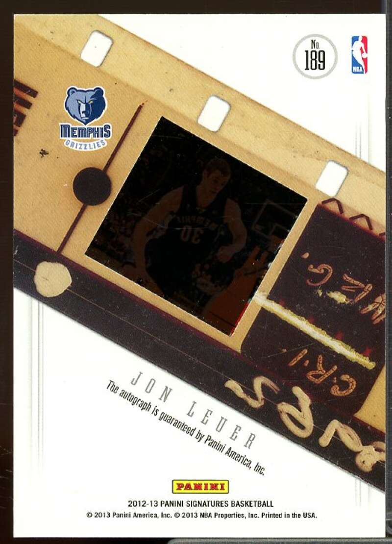 Jon Leuer Rookie Card 2012-13 Panini Signatures Film Rookie Autographs #189  Image 2