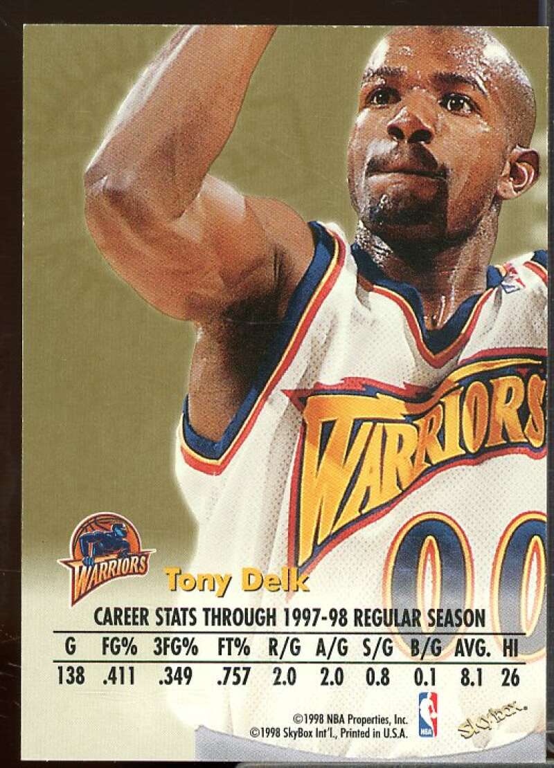 Tony Delk Card 1998-99 SkyBox Premium Autographics #33  Image 2