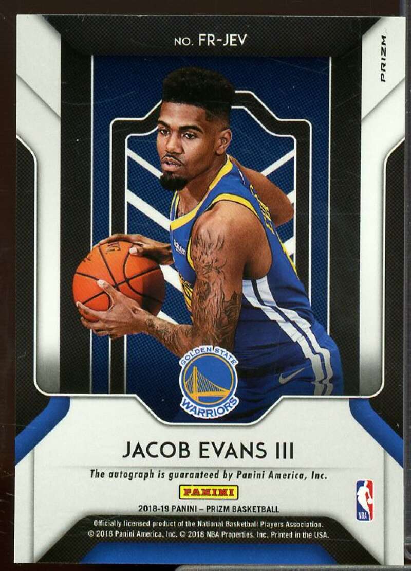 Jacob Evans III Rookie 2018-19 Panini Prizm Fast Break Rookie Autographs #28  Image 2