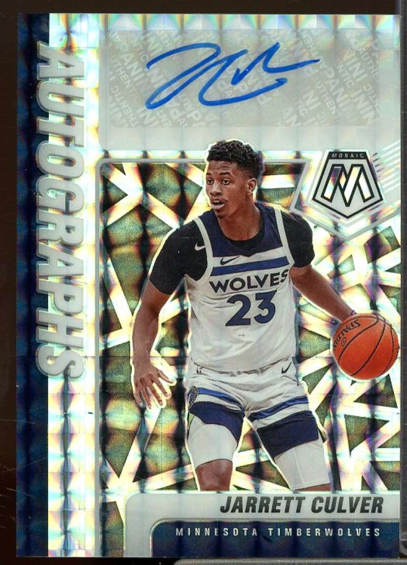 Jarrett Culver Card 2020-21 Panini Mosaic Autographs Mosaic #1  Image 1