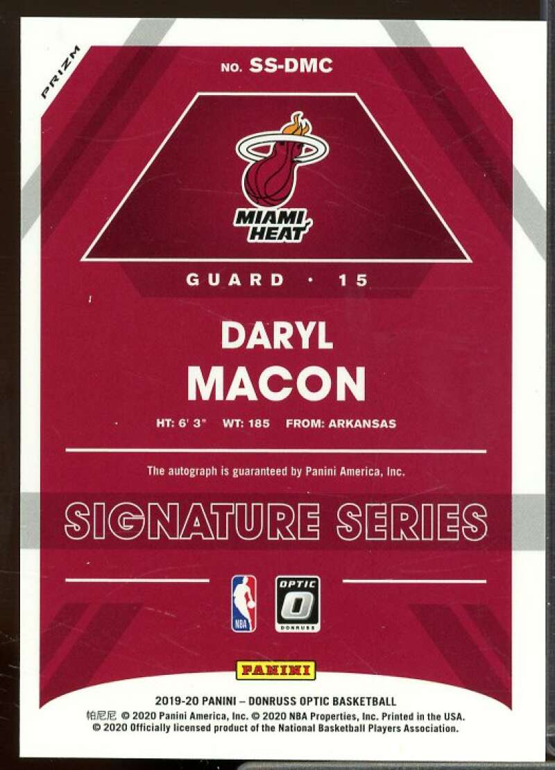 Daryl Macon Card 2019-20 Donruss Optic Signature Series Purple #11  Image 2