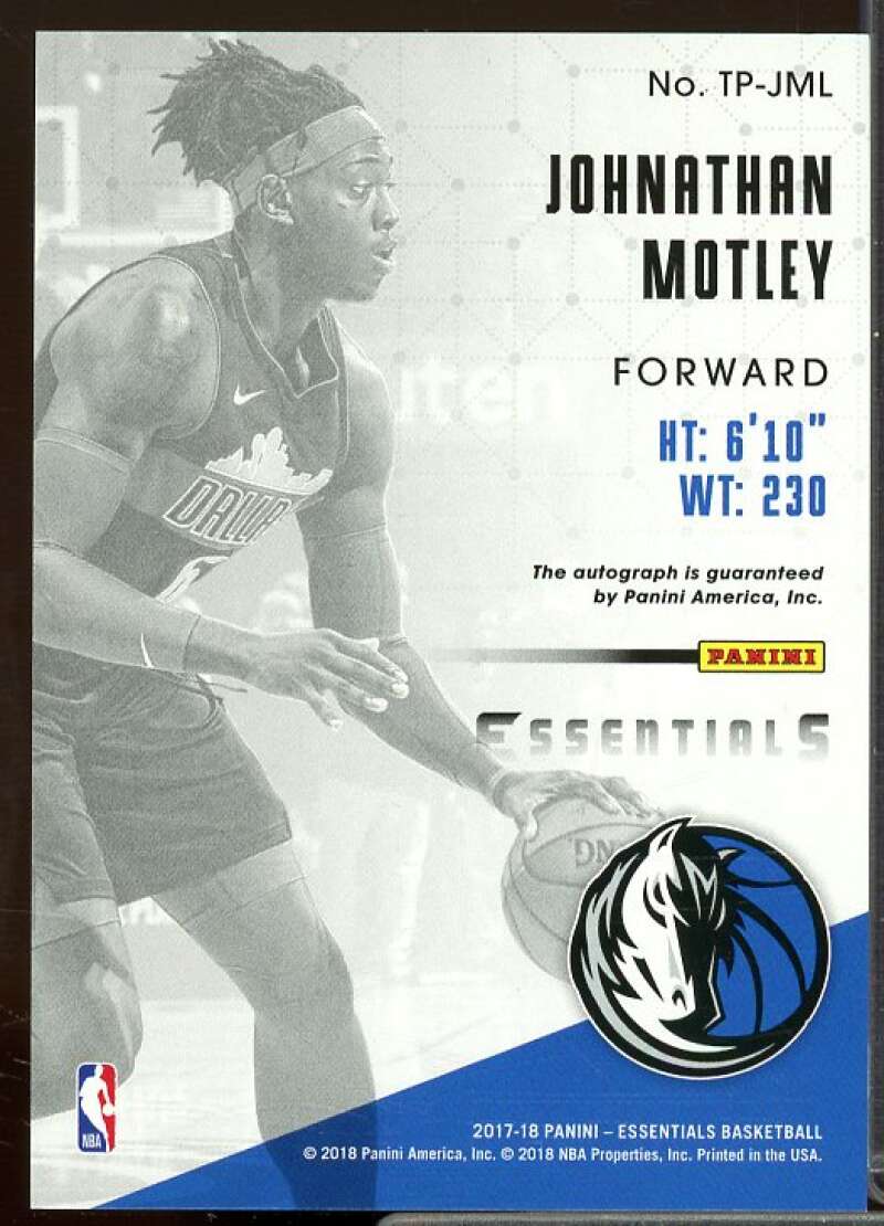 Johnathan Motley 2017-18 Panini Essentials True Potential Signatures Gold #27  Image 2