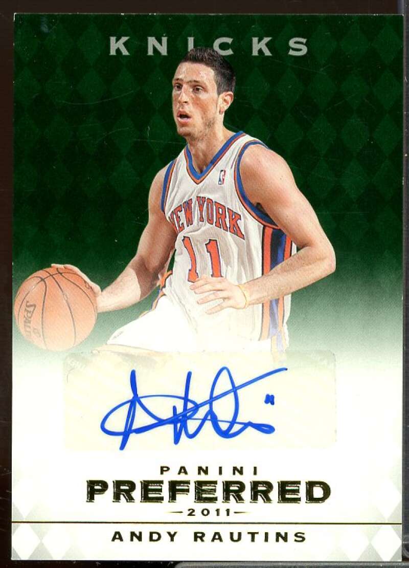 Andy Rautins PS/75 AU Card 2011-12 Panini Preferred Emerald #313  Image 1