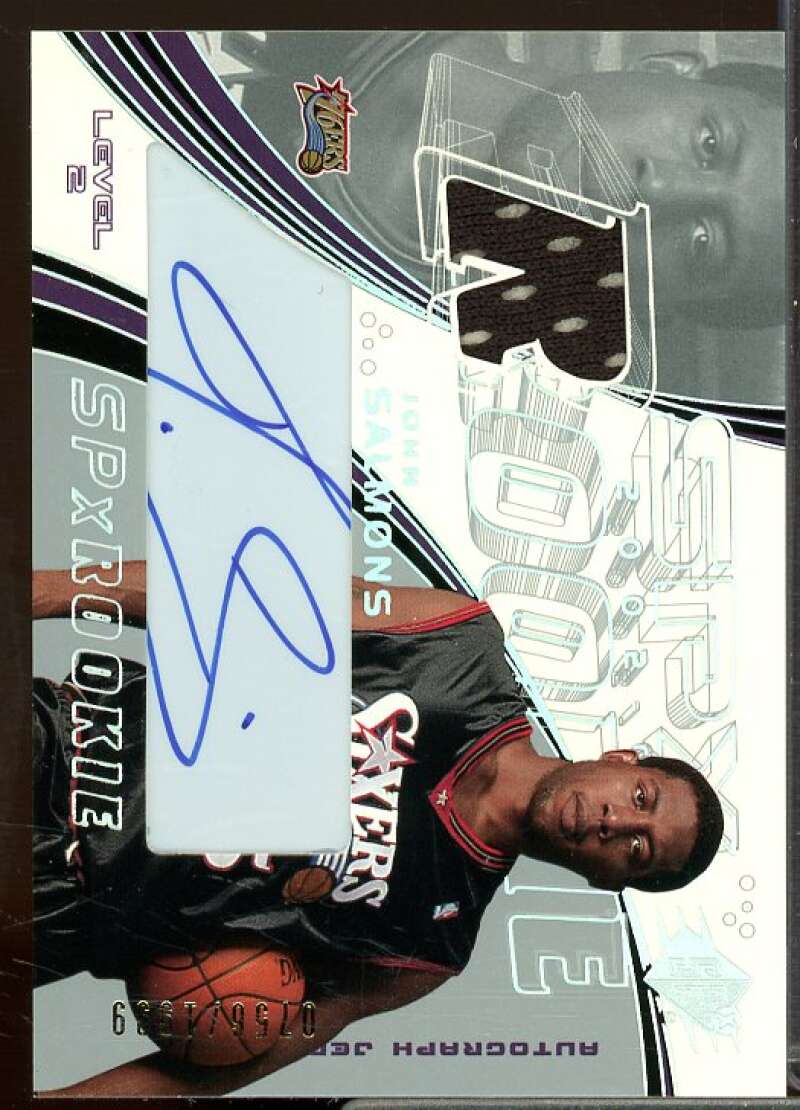 John Salmons Jersey Auto Rookie Card 2002-03 SPx #112  Image 1