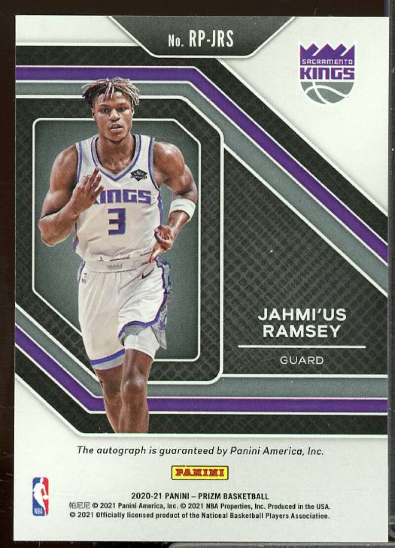 Jahmi'us Ramsey Card 2020-21 Panini Prizm Rookie Penmanship #9  Image 2