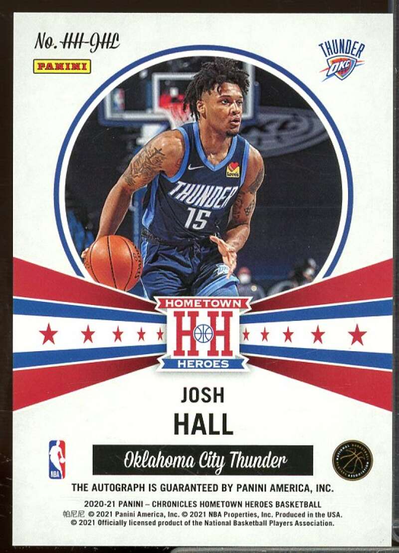 Josh Hall 2020-21 Panini Chronicles Hometown Heroes Rookie Autographs Red #25  Image 2
