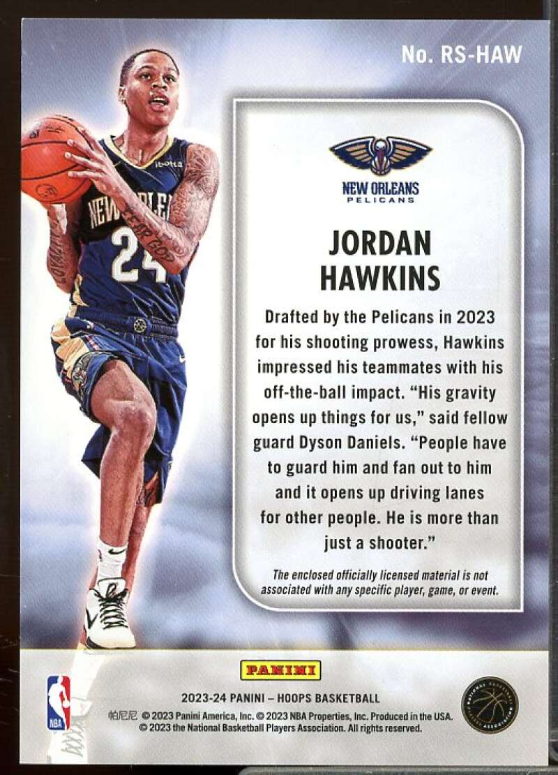 Jordan Hawkins Rookie Card 2023-24 Hoops Rise N Shine Rookie Memorabilia #18  Image 2