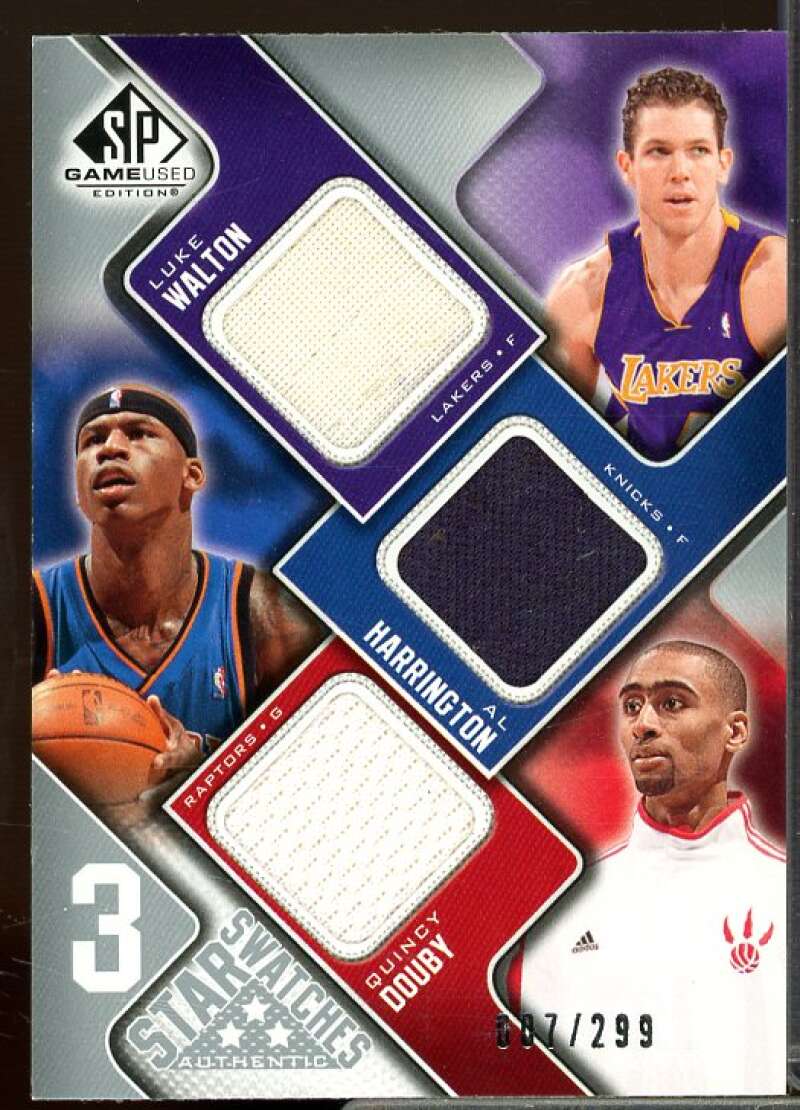 Luke Walton/Quincy /Al Harrington 2009-10 SP Game Used 3 Star Swatch #3SHWD  Image 1