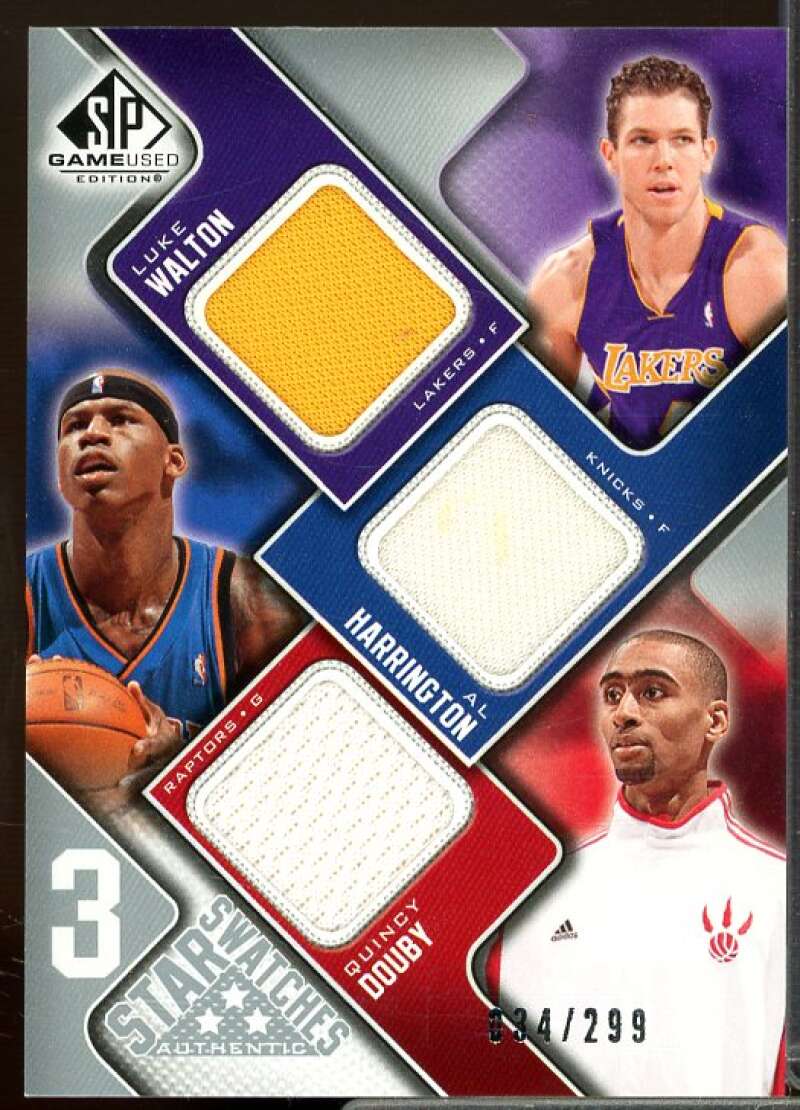 Luke Walton/Quincy /Al Harrington 2009-10 SP Game Used 3 Star Swatch #3SHWD  Image 1