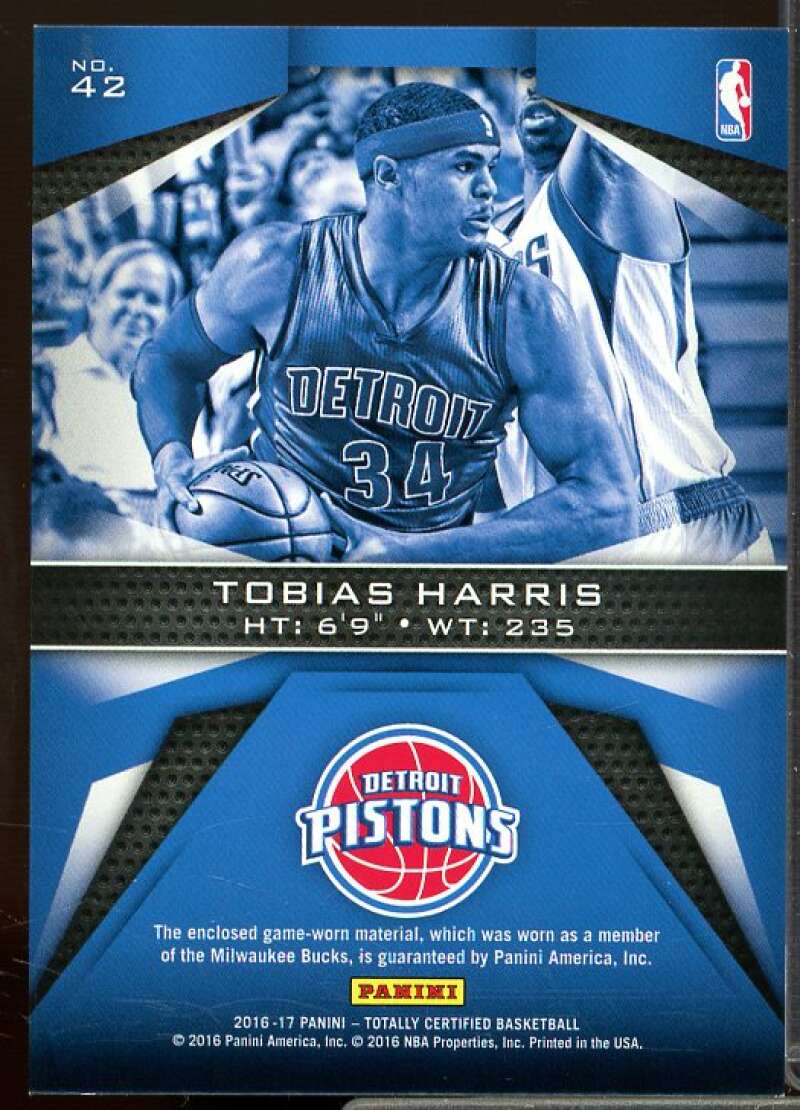 Tobias Harris 2016-17 Totally Certified Fabric of the Game Jerseys Blue #42  Image 2