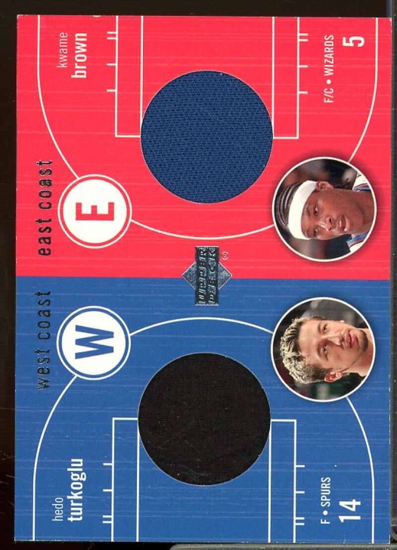 Kwame Brown/Hedo Turkoglu 2003-04 Upper Deck East Coast/West Coast Jersey #KWHT  Image 1
