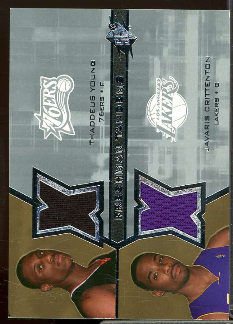 Thaddeus Young/Javaris Crittenton Card 2007-08 SPx Freshman Rookie Tandems #YC  Image 1
