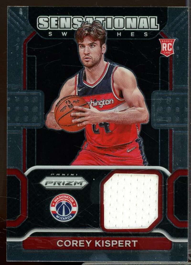 Corey Kispert Rookie Card 2021-22 Panini Prizm Rookie Sensational Swatches #75  Image 1
