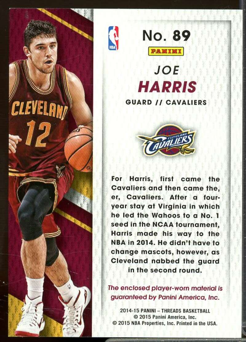 Joe Harris Rookie Card 2014-15 Panini Threads Rookie Threads #89  Image 2