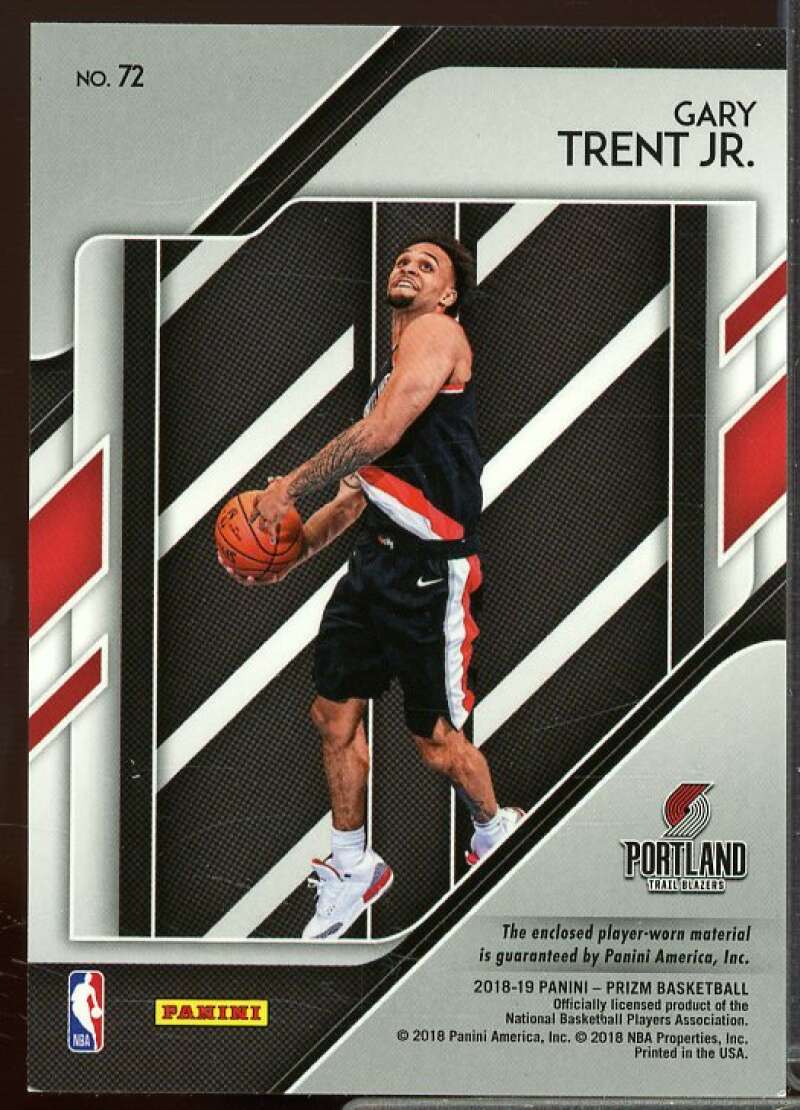 Gary Trent Jr. Rookie Card 2018-19 Panini Prizm Rookie Sensational Swatches #72  Image 2