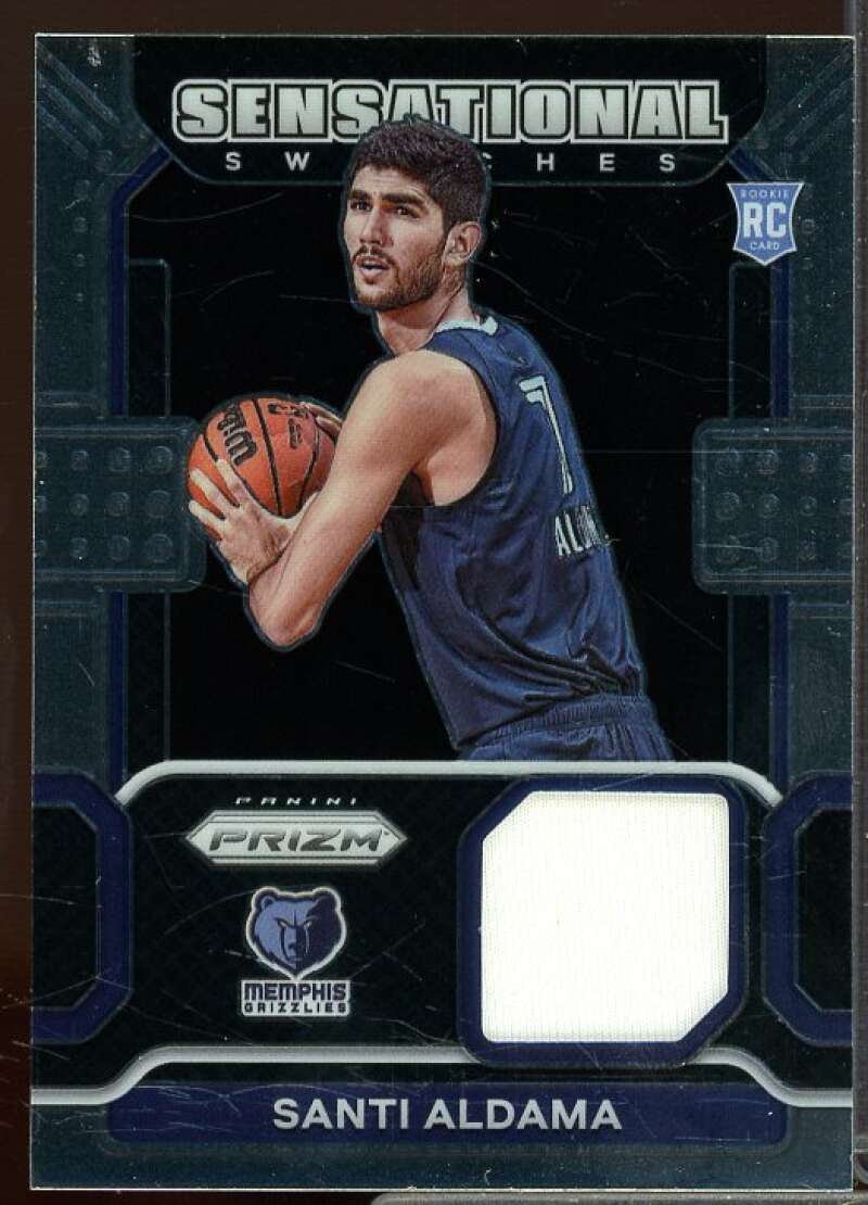 Santi Aldama Rookie Card 2021-22 Panini Prizm Rookie Sensational Swatches #90  Image 1