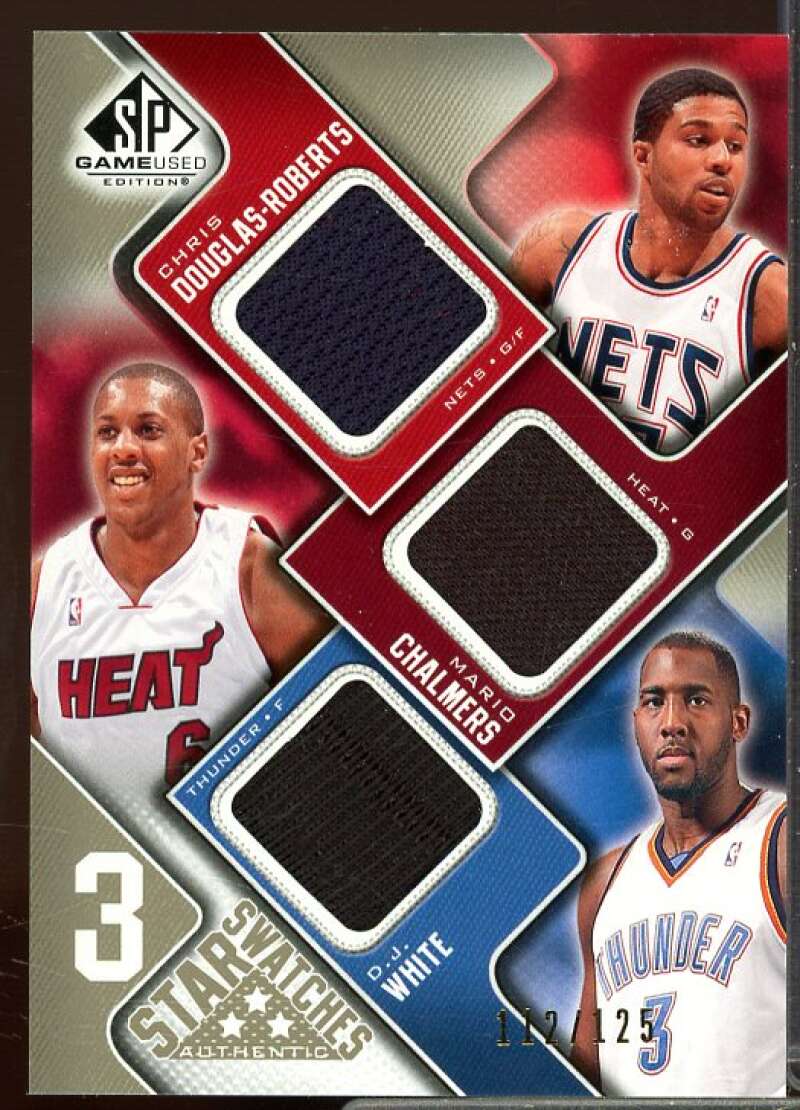 Chalmers Douglas-Roberts White 2009-10 SP Game Used 3 Star Swatches 125 #3SDWC  Image 1