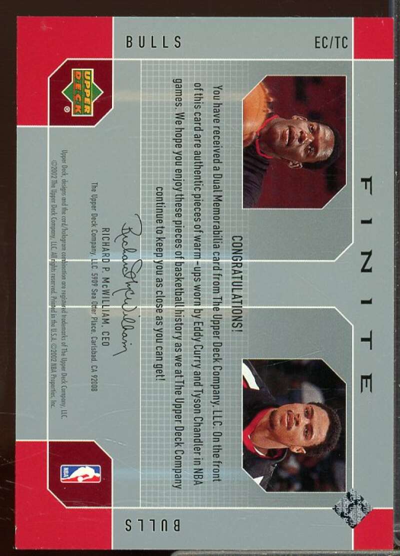 Eddy Curry/Tyson Chandler 2002-03 Upper Deck Finite Elements Dual Warm-Up #ECTC  Image 2