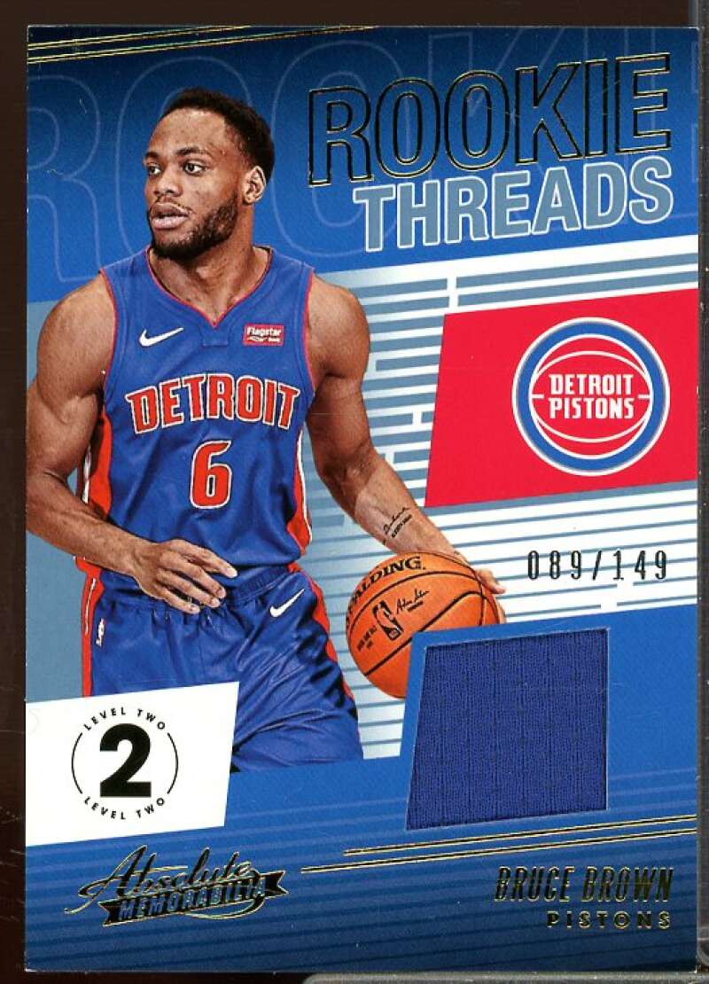 Bruce Brown Rookie Card 2018-19 Absolute Memorabilia Rookie Threads Level 2 #38  Image 1