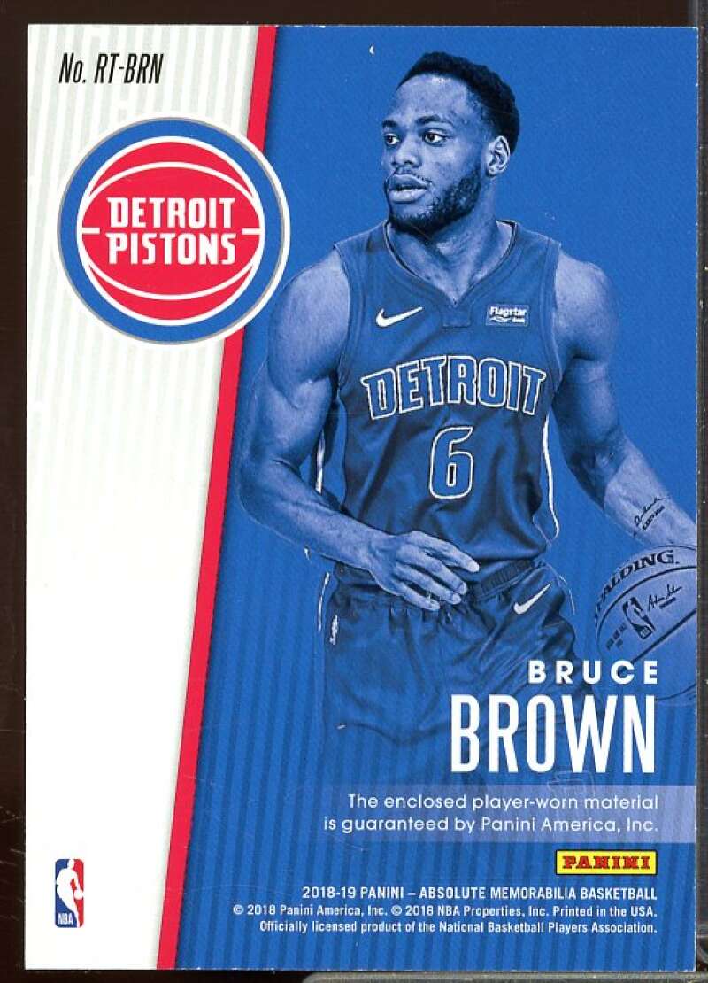 Bruce Brown Rookie Card 2018-19 Absolute Memorabilia Rookie Threads Level 2 #38  Image 2