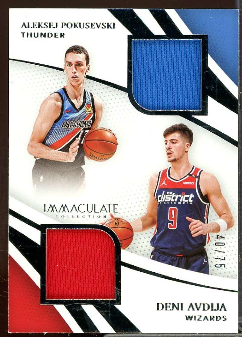 Aleksej Pokusevski/Deni Avdija 2020-21 Immaculate Remarkable Rookie Jerseys #6  Image 1