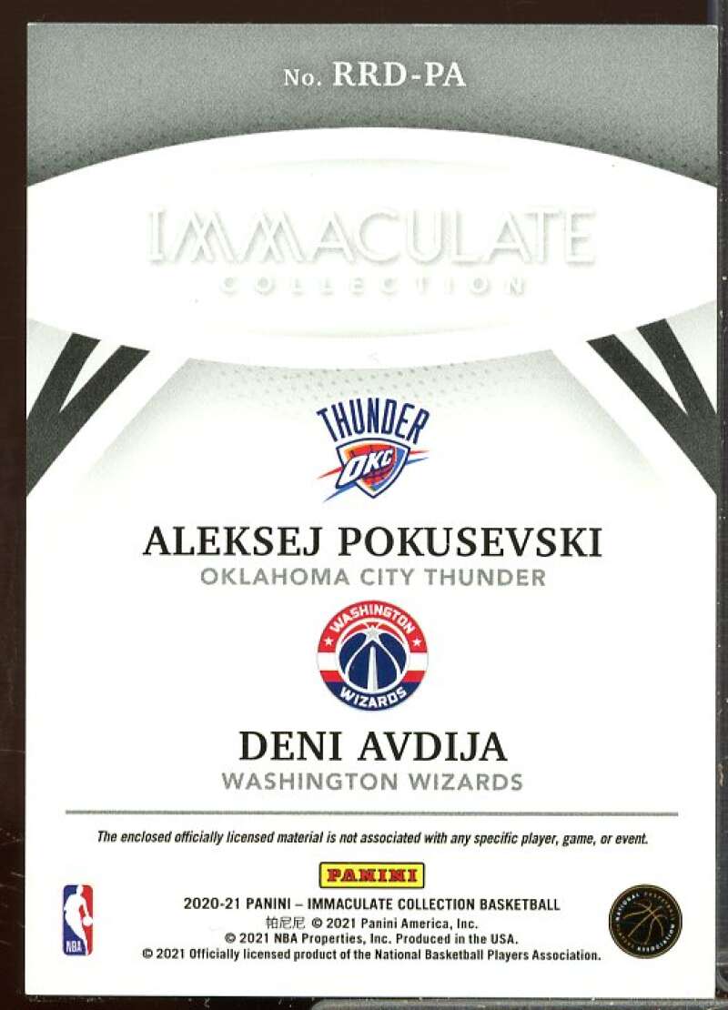 Aleksej Pokusevski/Deni Avdija 2020-21 Immaculate Remarkable Rookie Jerseys #6  Image 2