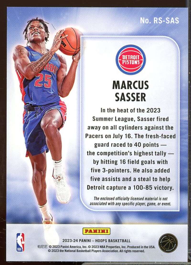 Marcus Sasser Rookie 2023-24 Hoops Rise N Shine Rookie Memorabilia Winter #24  Image 2