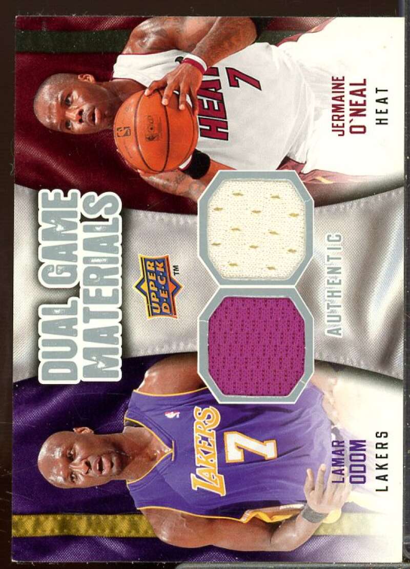 Jermaine O'Neal/Lamar Odom Card 2009-10 Upper Deck Game Materials Dual #DGON  Image 1