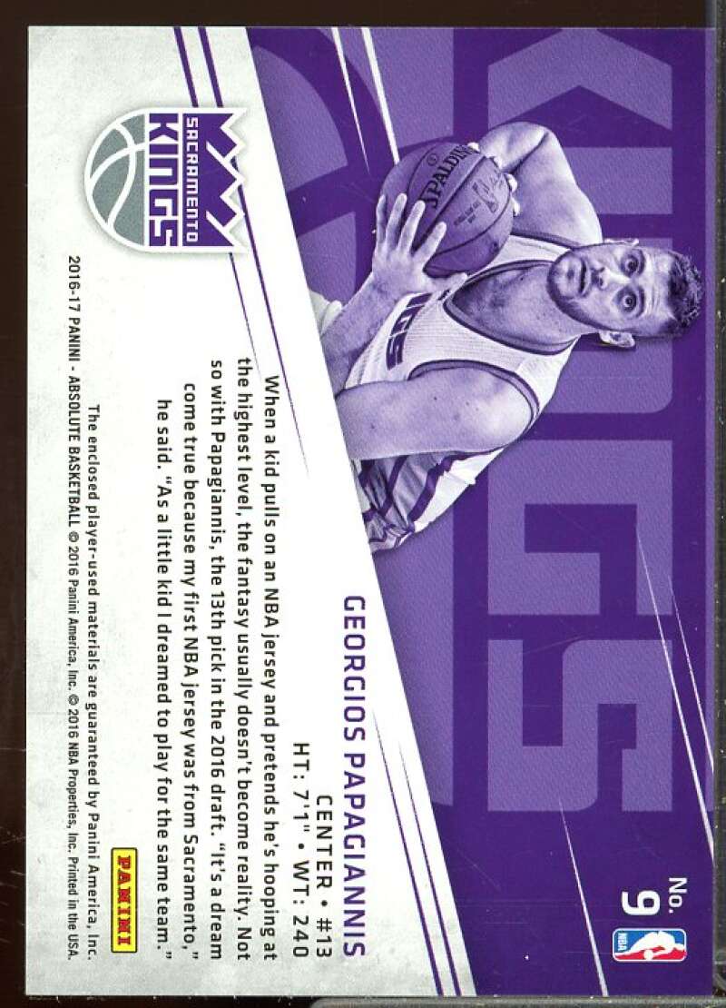 Georgios Papagiannis 2016-17 Absolute Tool of the Trade Rookie Material Quad #9  Image 2