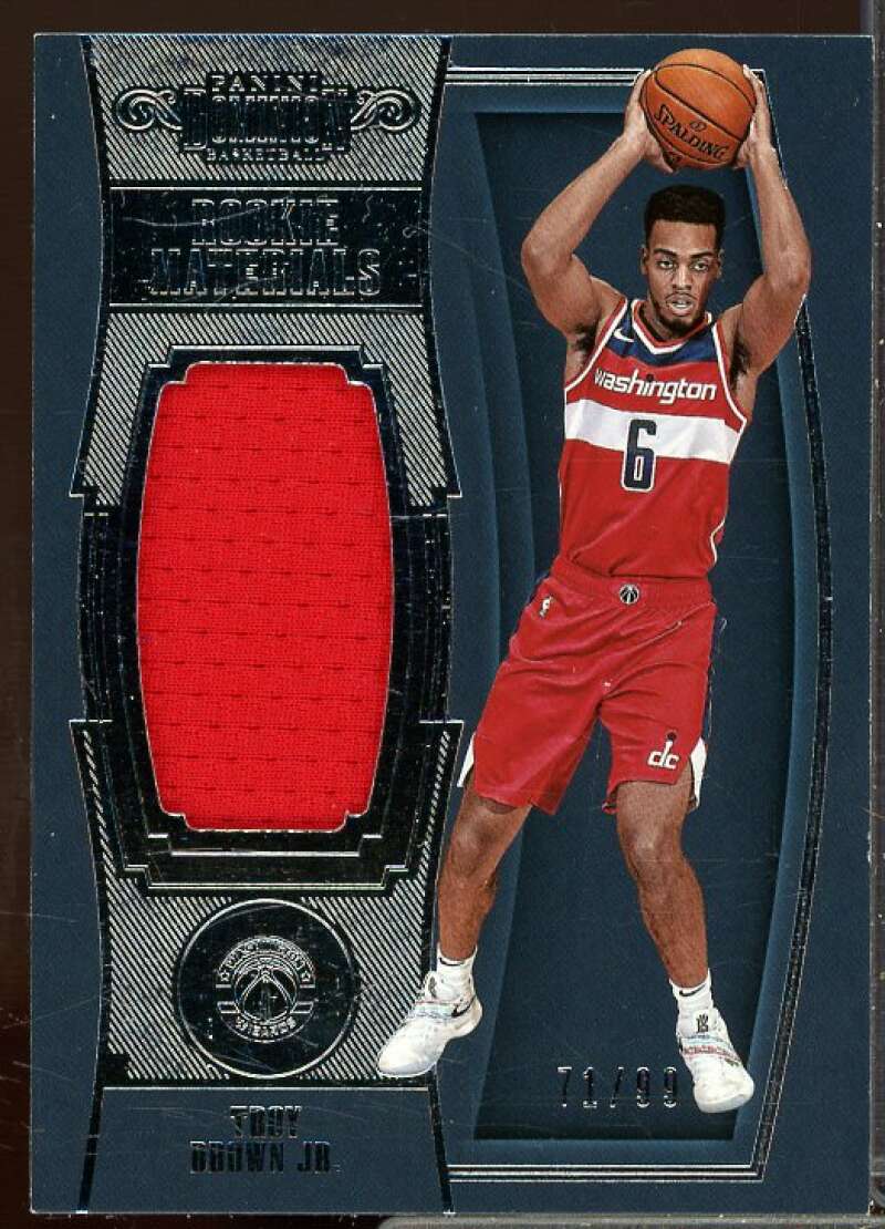 Troy Brown Jr. Rookie Card 2018-19 Panini Dominion Rookie Materials #14  Image 1