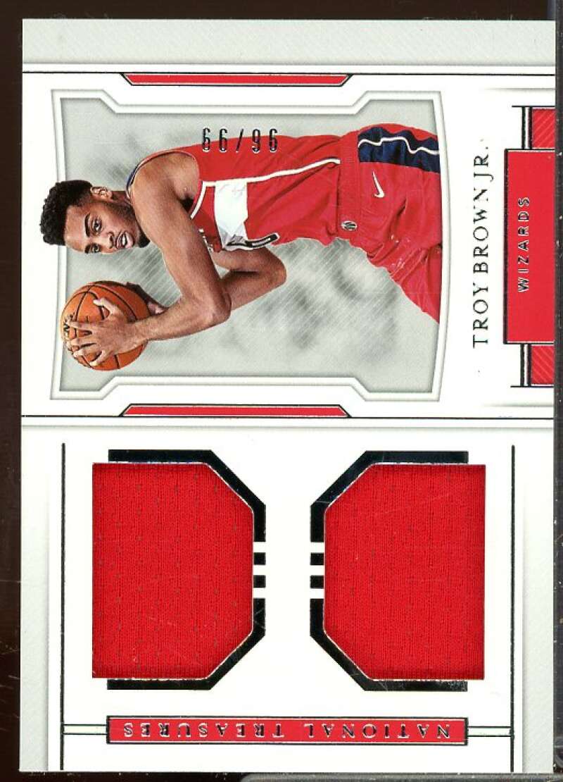 Troy Brown Jr. Card 2018-19 Panini National Treasures Rookie Dual Materials #9  Image 1