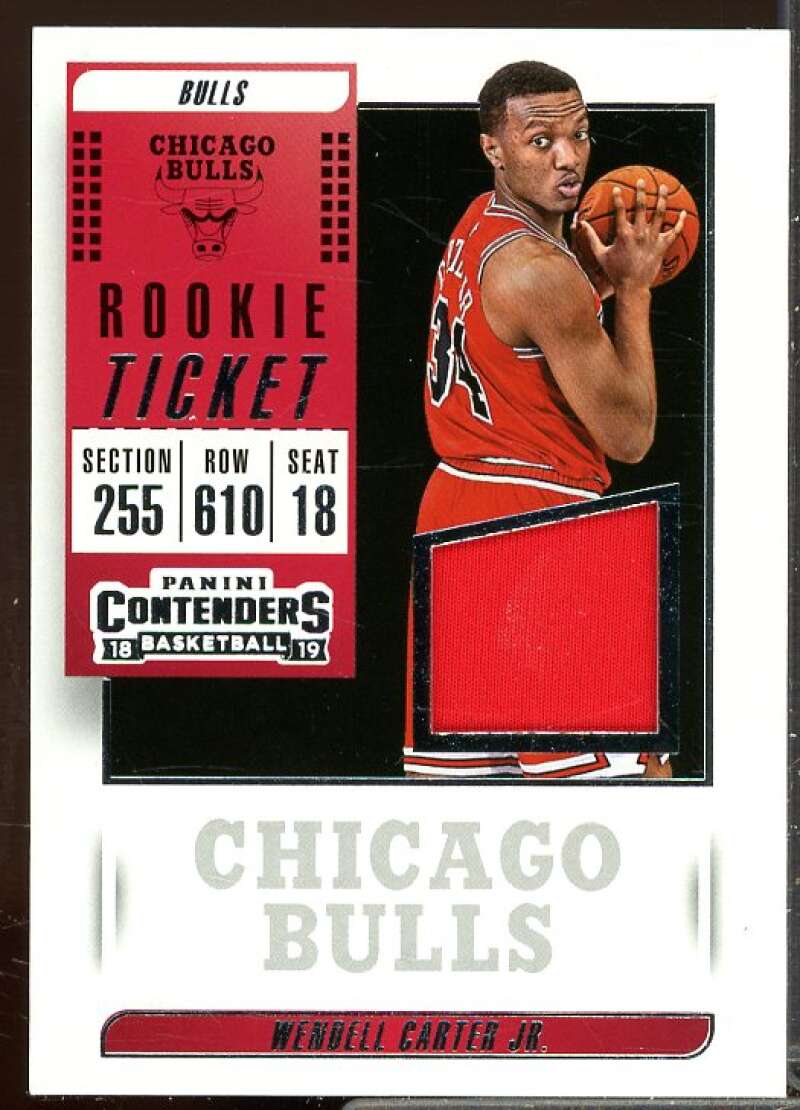 Wendell Carter Jr. Rookie 2018-19 Panini Contenders Rookie Ticket Swatches #16  Image 1