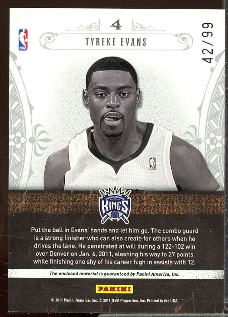 Tyreke Evans/99 Card 2010-11 Playoff National Treasures NBA Gear Trios #4  Image 2