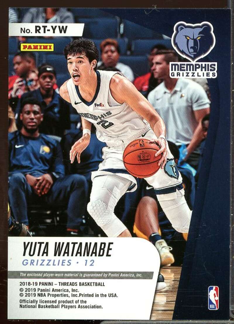 Yuta Watanabe Rookie Card 2018-19 Panini Threads Rookie Threads #39  Image 2