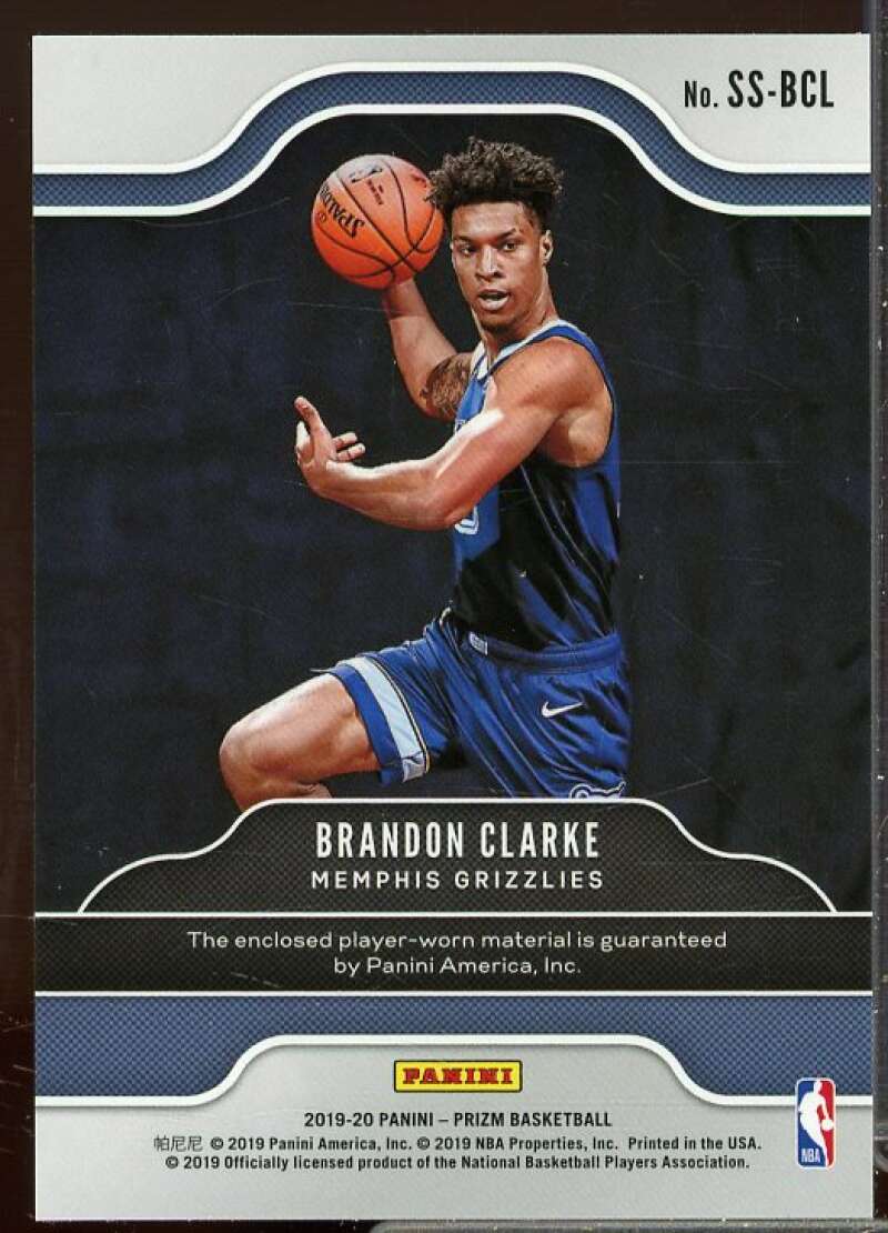 Brandon Clarke Rookie Card 2019-20 Panini Prizm Rookie Sensational Swatches #19  Image 2