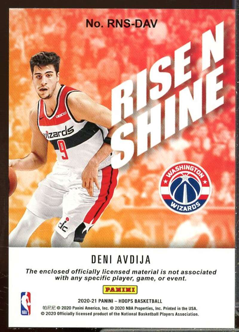 Deni Avdija Rookie Card 2020-21 Hoops Rise N Shine Rookie Memorabilia #27  Image 2