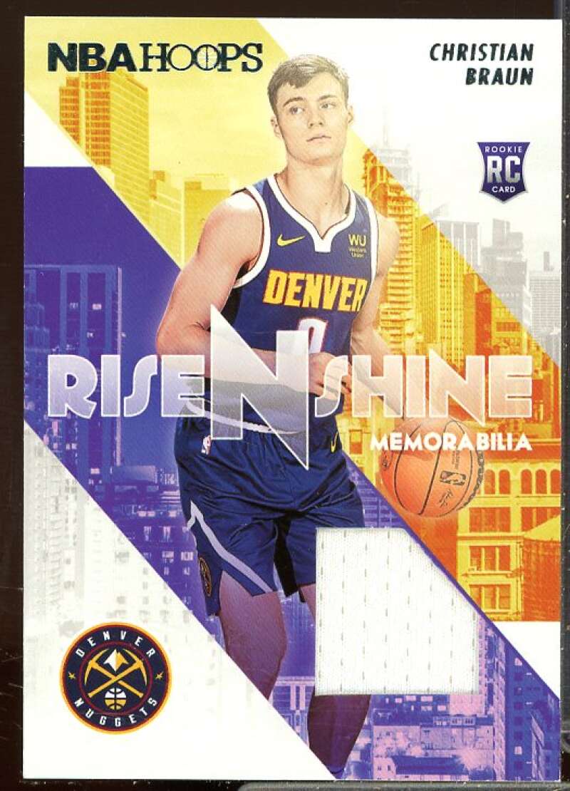 Christian Braun Rookie Card 2022-23 Hoops Rise N Shine Rookie Memorabilia #13  Image 1