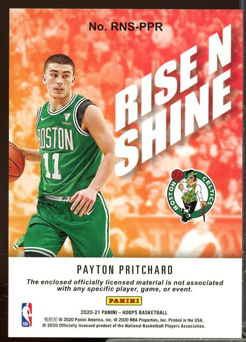 Payton Pritchard Rookie Card 2020-21 Hoops Rise N Shine Rookie Memorabilia #16  Image 2